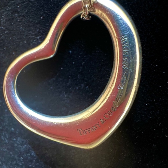 Authentic Tiffany & Co. Large Open Heart Long Pendant Necklace SS w/Dust Bag - Picture 4 of 6